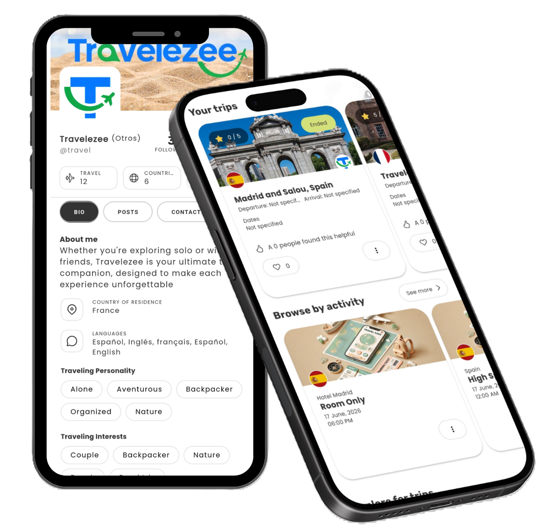 Travelezee App Interface
